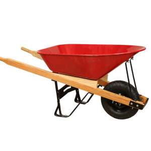 WHEELBARROW STEEL TRAY, HEAVY DUTY INDUSTRIAL GRADE, 6 CU. FT., WITH PNEUMATIC 4 PLY TIRE WITH AIR CHAMBER