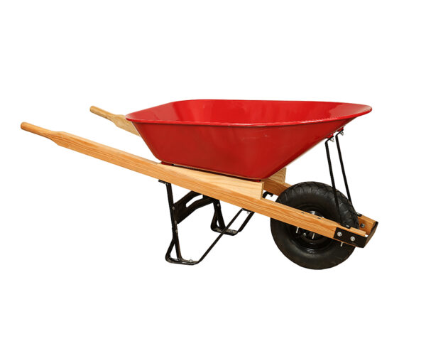WHEELBARROW STEEL TRAY, HEAVY DUTY INDUSTRIAL GRADE, 6 CU. FT., WITH PNEUMATIC 4 PLY TIRE WITH AIR CHAMBER